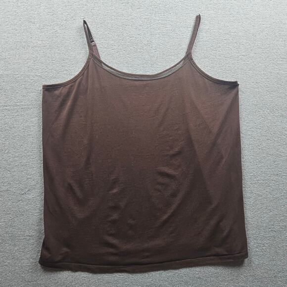 NWOT Catherines Suprema Collection Brown Tank 2XL/22 - 24W Shear Trim Neckline - Picture 2 of 6